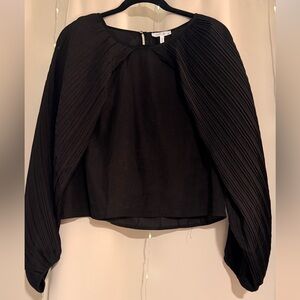 Elegant Black Balloon Sleeve Top